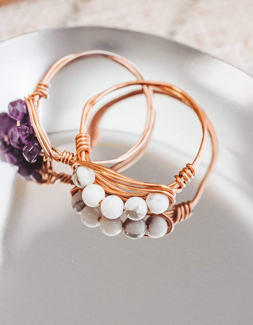 Load image into Gallery viewer, Howlite Beads Ring by Salt and Sparkle
