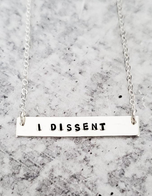 Load image into Gallery viewer, I DISSENT Bar Necklace by Salt and Sparkle
