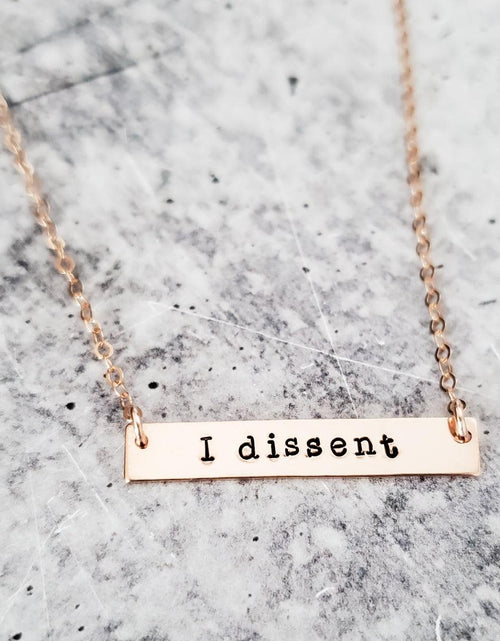 Load image into Gallery viewer, I DISSENT Bar Necklace by Salt and Sparkle
