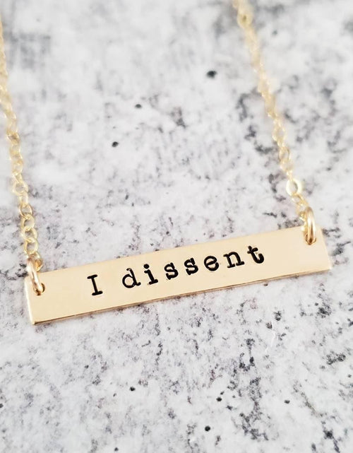 Load image into Gallery viewer, I DISSENT Bar Necklace by Salt and Sparkle
