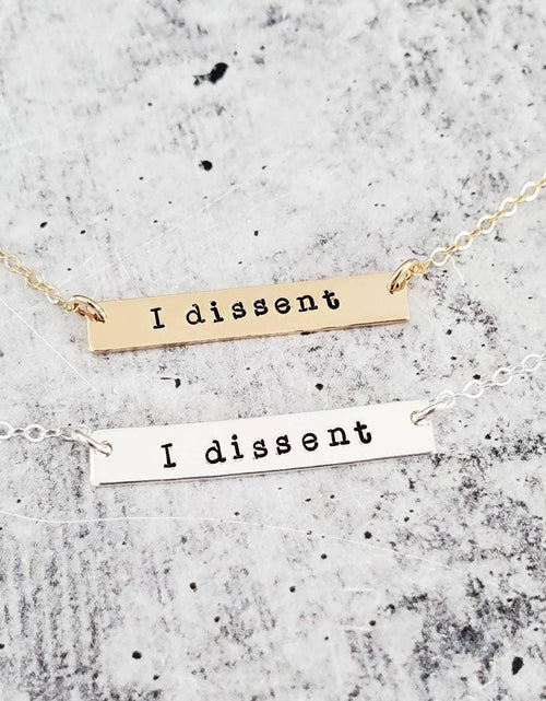 Load image into Gallery viewer, I DISSENT Bar Necklace by Salt and Sparkle
