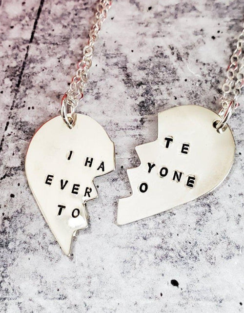 Load image into Gallery viewer, I HATE EVERYONE TOO Broken Heart Friendship Necklaces by Salt and Sparkle
