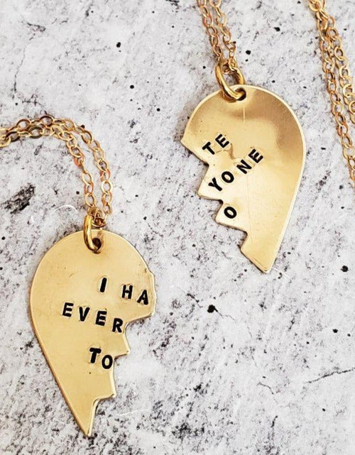 Load image into Gallery viewer, I HATE EVERYONE TOO Broken Heart Friendship Necklaces by Salt and Sparkle
