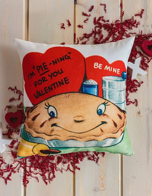 Load image into Gallery viewer, I'm Pie-ning for you Valentine Vintage Valentines | Pillow Cover | Throw Pillow | Personalized Gift | Valentines Day Gifts for Her by UniikPillows
