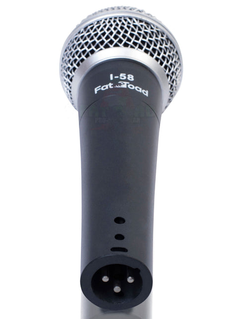 Load image into Gallery viewer, Cardioid Vocal Microphones with XLR Mic Cables &amp; Clips (6 Pack) by FAT TOAD - Dynamic Handheld by GeekStands.com
