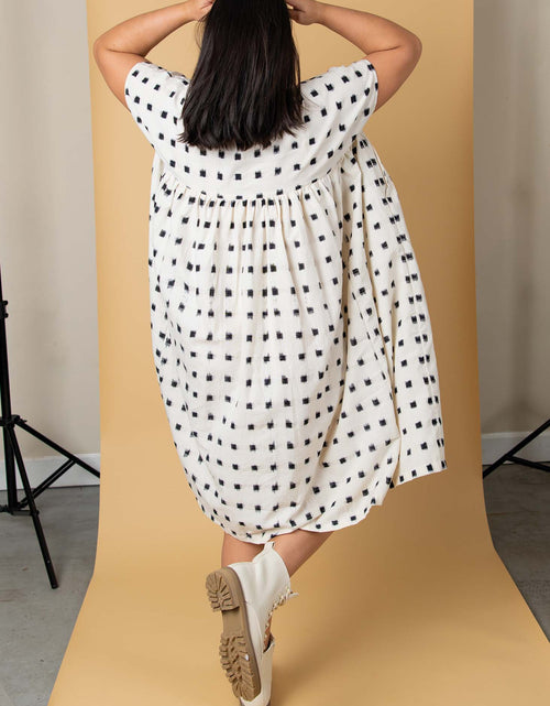 Load image into Gallery viewer, Meadow Dress - Ikat Squares by And For Good
