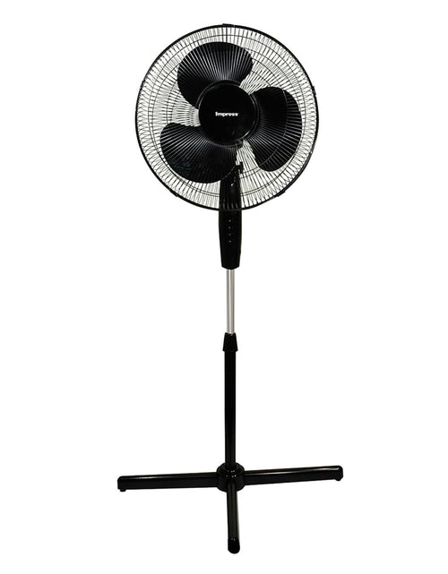 Load image into Gallery viewer, Impress 16-Inch 3-Speed Oscillating Stand Fan Easy No Tool Assembly - Black - 16 inch
