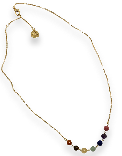 Load image into Gallery viewer, Chakra Balance Necklace with Natural Gemstones and Charm by The Urban Charm
