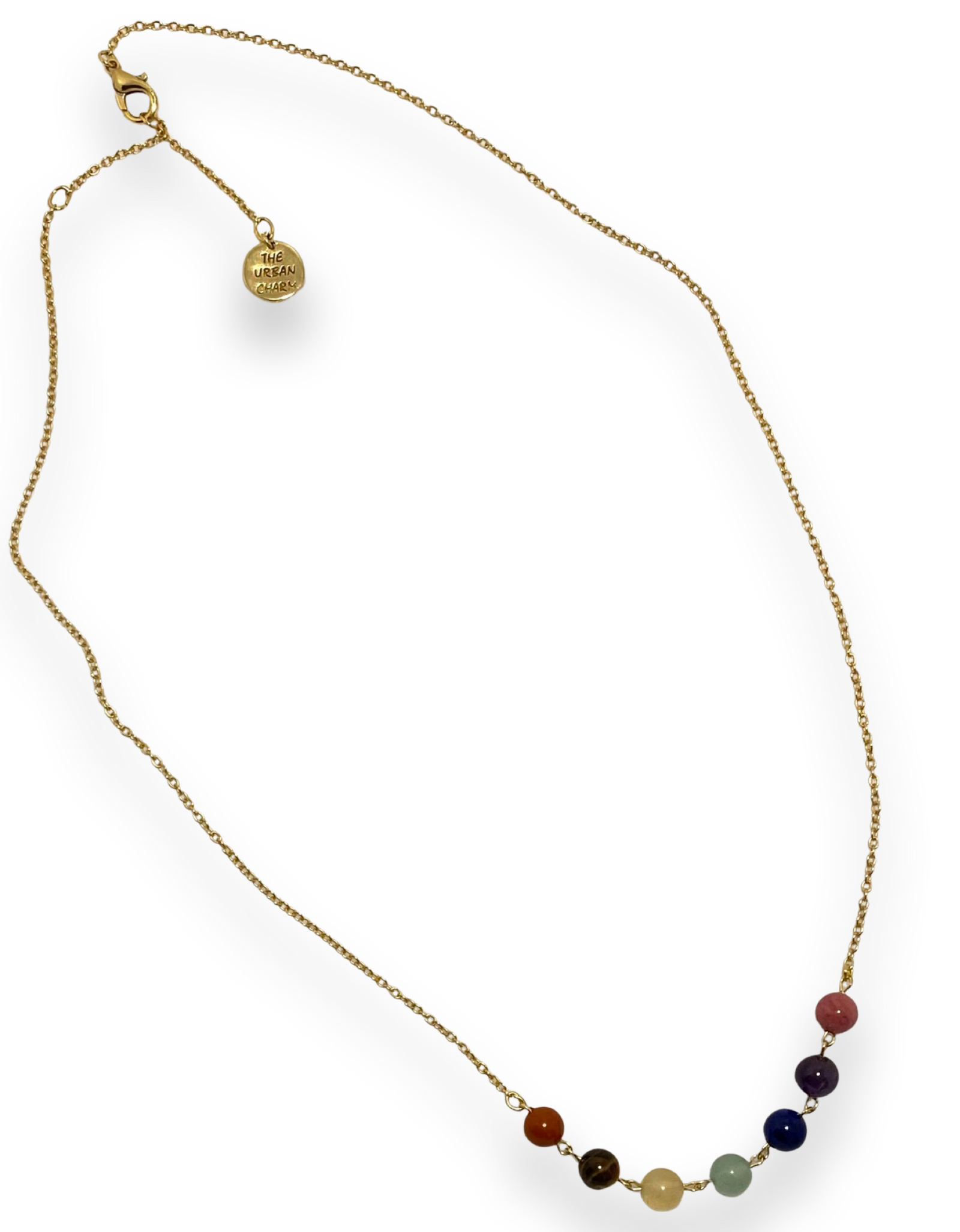 Chakra Balance Necklace with Natural Gemstones and Charm by The Urban Charm