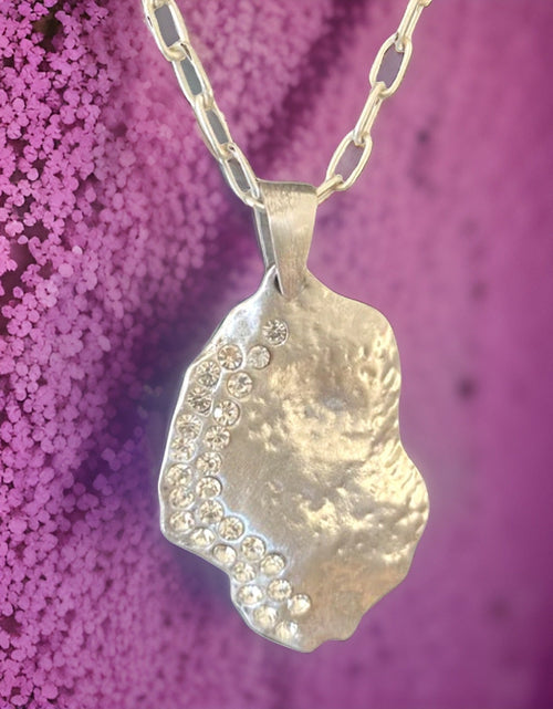 Load image into Gallery viewer, Crystal Waning Gibbous Moon Necklace by The Urban Charm
