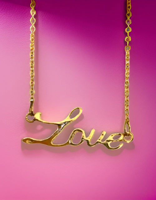 Load image into Gallery viewer, Love Script Necklace by The Urban Charm
