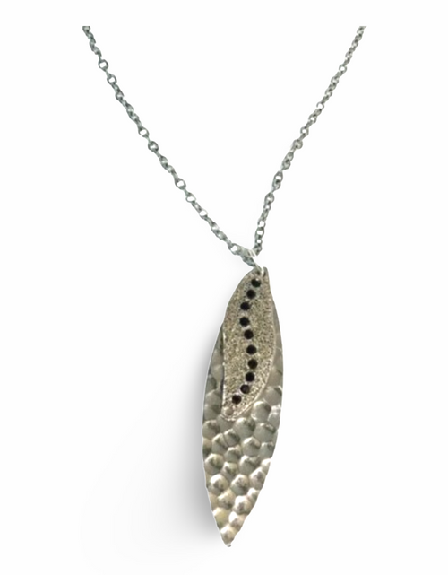 Load image into Gallery viewer, Silver Navette Sun Rays Silver Necklace by The Urban Charm
