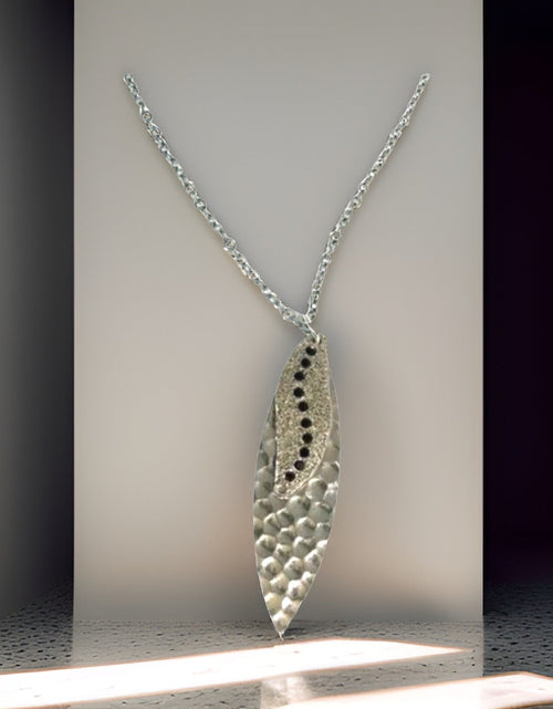 Load image into Gallery viewer, Silver Navette Sun Rays Silver Necklace by The Urban Charm
