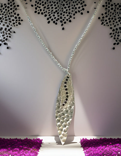 Load image into Gallery viewer, Silver Navette Sun Rays Silver Necklace by The Urban Charm
