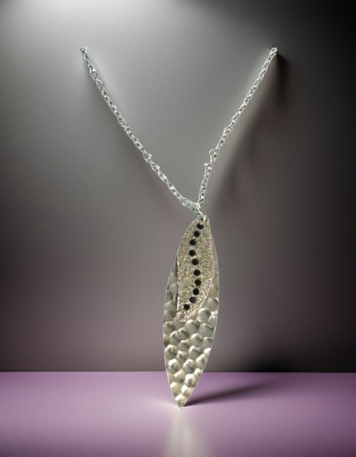 Load image into Gallery viewer, Gold Navette Sun Rays Silver Necklace by The Urban Charm
