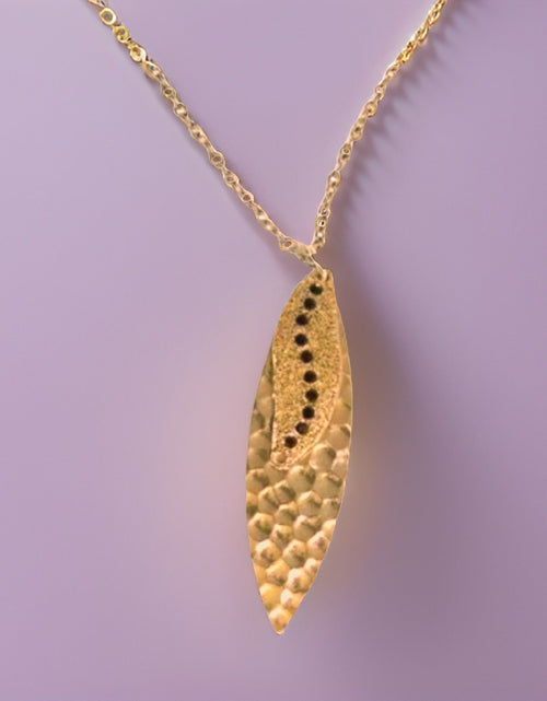 Load image into Gallery viewer, Gold Navette Sun Rays Silver Necklace by The Urban Charm
