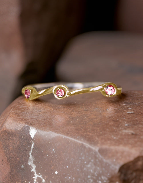 Load image into Gallery viewer, Pink Tourmaline Birthstone Stacker Ring by The Urban Charm
