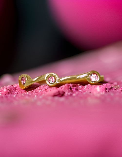 Load image into Gallery viewer, Pink Tourmaline Birthstone Stacker Ring by The Urban Charm
