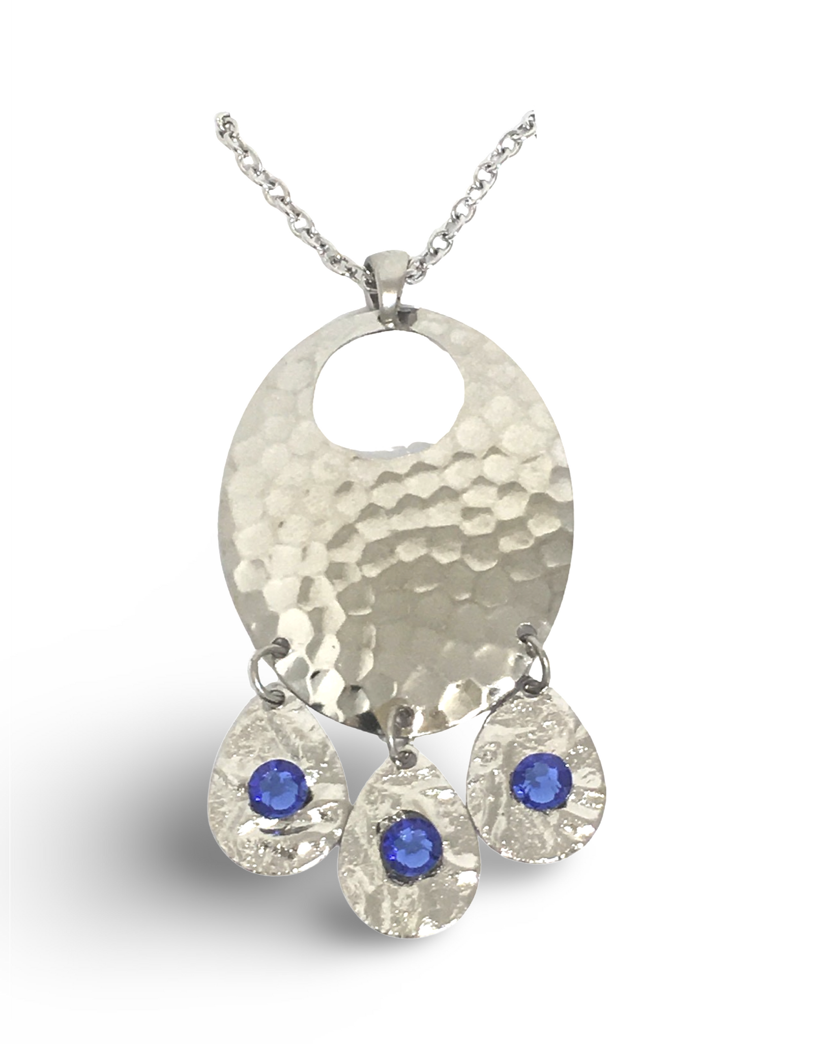 Hammered Sapphire Chandelier Necklace by The Urban Charm