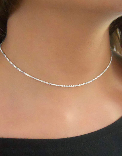 Load image into Gallery viewer, Solid Sterling Silver Rope Chain Choker Necklace - 3 Length Options by Donatello Gian

