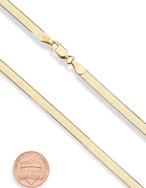 Load image into Gallery viewer, Solid Sterling Silver Yellow Gold Flashed Herringbone Necklace - 3 Lengths by Donatello Gian
