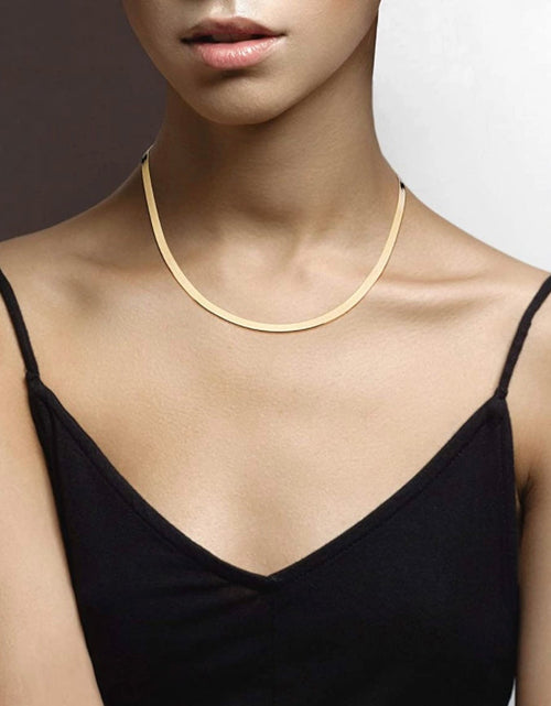Load image into Gallery viewer, Solid Sterling Silver Yellow Gold Flashed Herringbone Necklace - 3 Lengths by Donatello Gian
