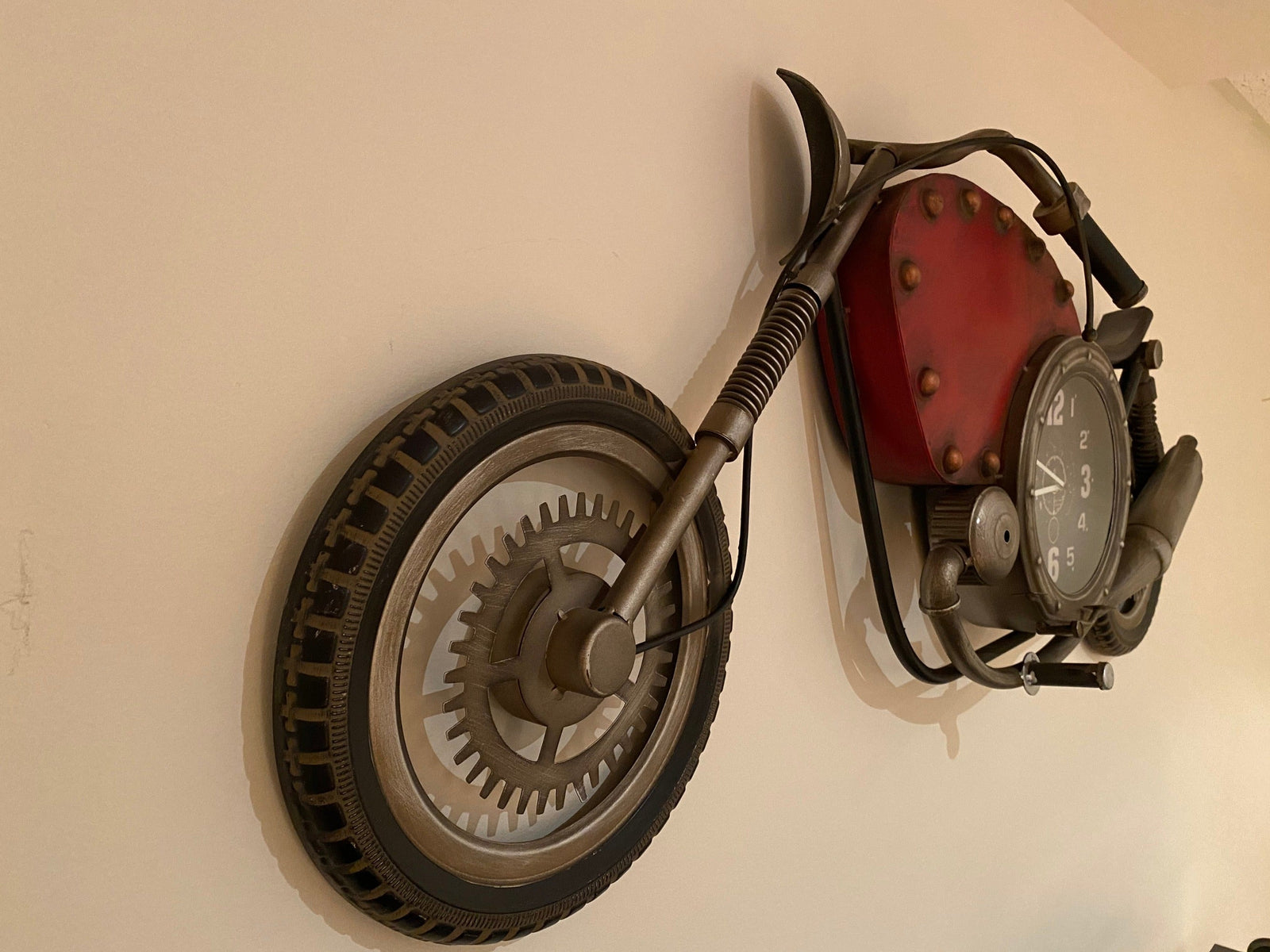 Wall clock - Vintage Motorcycle Wall Clock by Peterson Housewares & Artwares