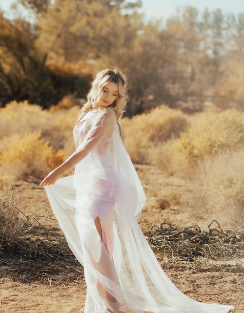 Load image into Gallery viewer, ChiffonTulle Dream Beach Dress , Underskirt lingerie, Maternity Photoshoot gown by AkitaArigatosonFashion
