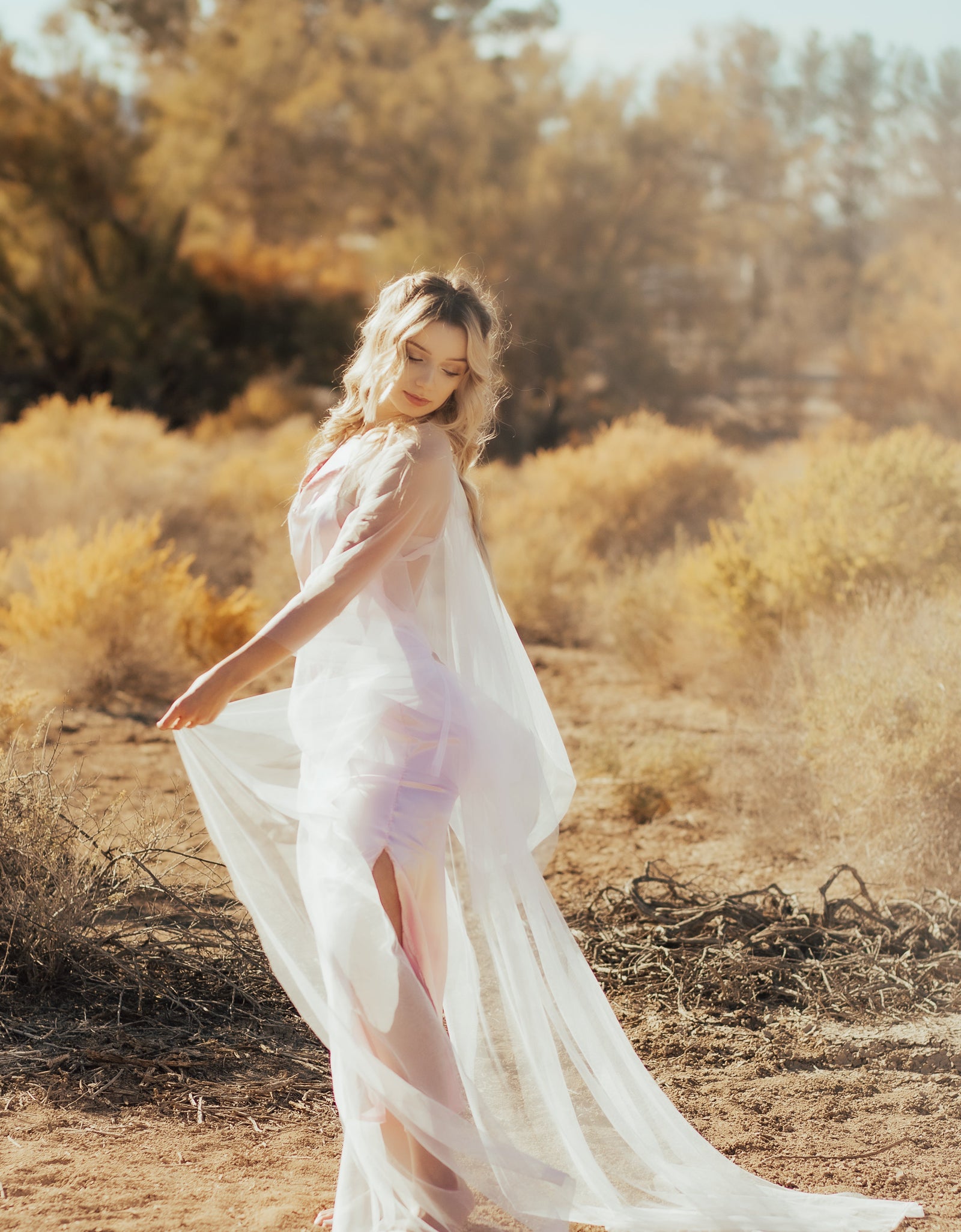 ChiffonTulle Dream Beach Dress , Underskirt lingerie, Maternity Photoshoot gown by AkitaArigatosonFashion