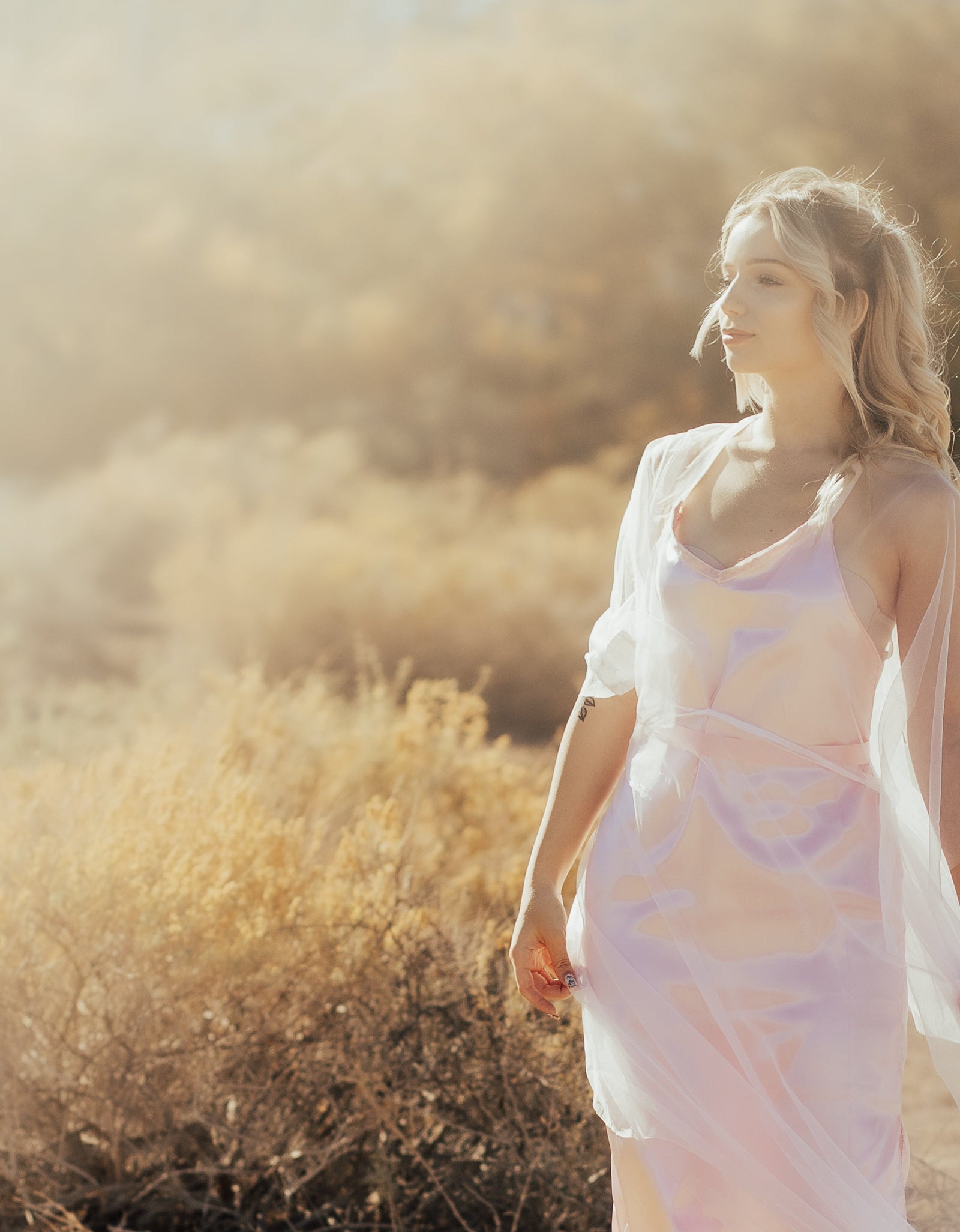 ChiffonTulle Dream Beach Dress , Underskirt lingerie, Maternity Photoshoot gown by AkitaArigatosonFashion