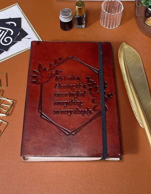 Load image into Gallery viewer, Feel Deeply Quote Leather Journal - 7x5 by Soothi
