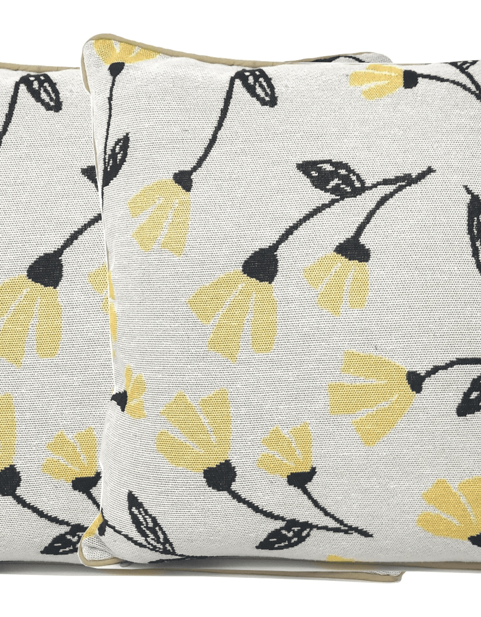 DaDa Bedding Yellow Fleur Floral Botanical Spring Tapestry Throw Pillow Cover, 16" x 16" (18112) by DaDa Bedding Collection
