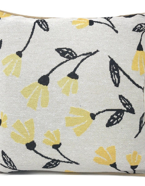 Load image into Gallery viewer, DaDa Bedding Yellow Fleur Floral Botanical Spring Tapestry Throw Pillow Cover, 16" x 16" (18112) by DaDa Bedding Collection
