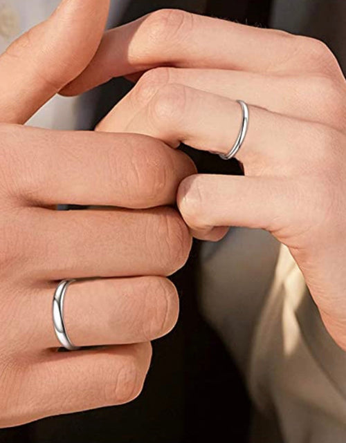 Load image into Gallery viewer, Solid 925 Sterling Silver Wedding Band Rings For Men And Women by Donatello Gian
