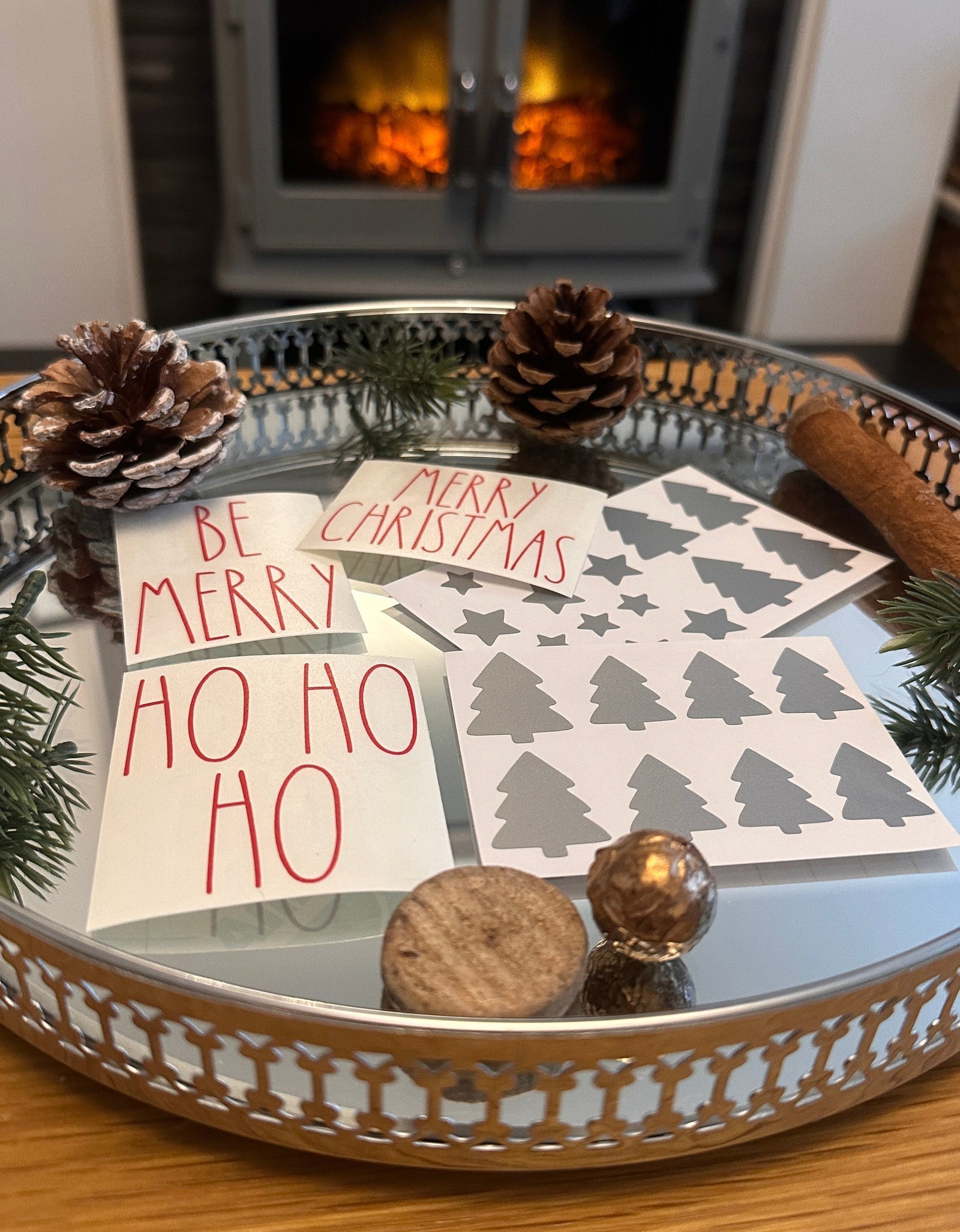 DIY Create Own CAMI Christmas Tree Stars Quotes For Glass Wine Gin Bottles Cups Decoration Window Door Labels by WinsterCreations™ Official Store