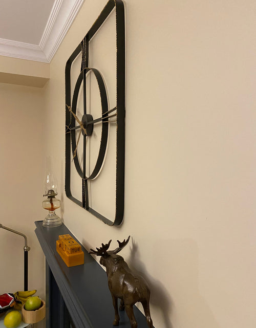 Load image into Gallery viewer, Wall clock - Square Wrought Iran antique wall clock by Peterson Housewares &amp; Artwares
