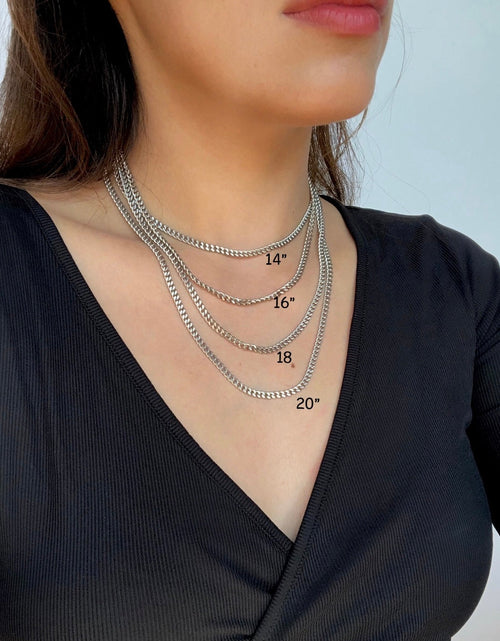 Load image into Gallery viewer, Sterling Silver 925 Curb Chain 3.5MM, 16"-24", Curb Link Chain Necklace, Italian Made Sterling Silver 925 Unisex Chain by Donatello Gian
