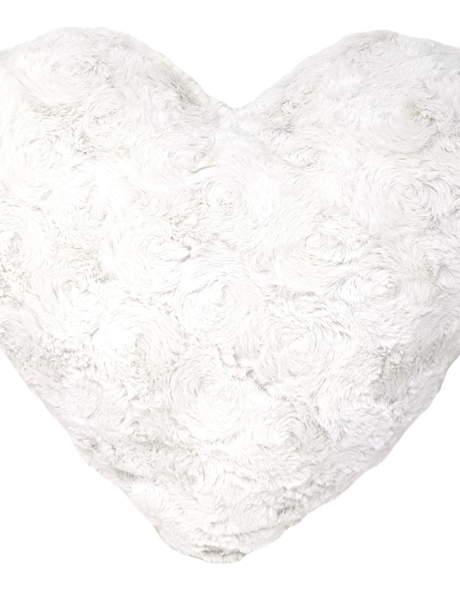 DaDa Bedding White Luxury Roses Romantic Plush Stuffed Heart Throw Pillow - 16” x 14” by DaDa Bedding Collection