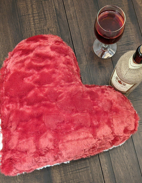 Load image into Gallery viewer, DaDa Bedding Hand-Made Luxury Romantic Valentine Heart Shaped Red Throw Pillow - 16” x 14” by DaDa Bedding Collection
