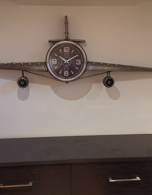 Load image into Gallery viewer, Wall clock - Metal Medium  Vintage Fighter Jet Wall Clock by Peterson Housewares &amp; Artwares
