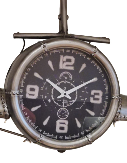 Load image into Gallery viewer, Wall clock - Metal Medium  Vintage Fighter Jet Wall Clock by Peterson Housewares &amp; Artwares
