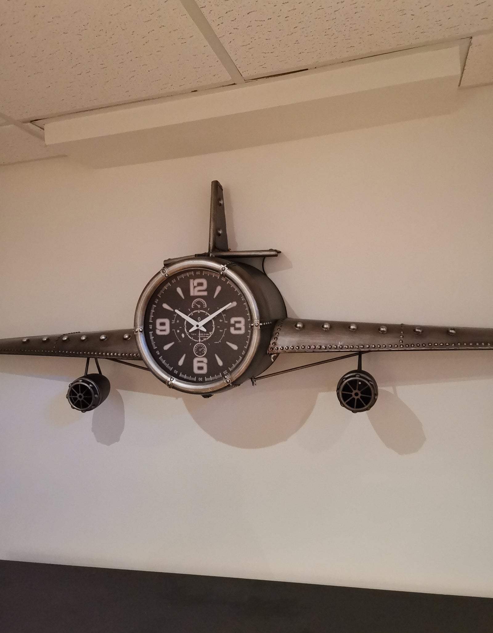 Wall clock - Metal Medium  Vintage Fighter Jet Wall Clock by Peterson Housewares & Artwares