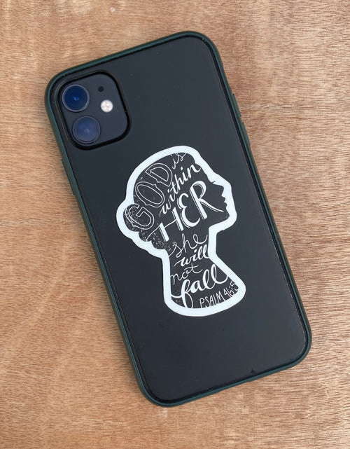 Load image into Gallery viewer, God Is Within Her | Sticker by The Happy Givers
