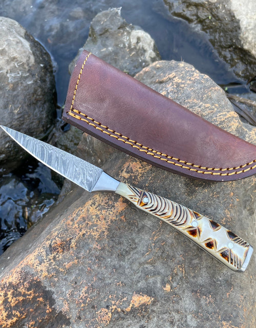 Load image into Gallery viewer, Handmade High Carbon Damascus Pairing and utility Knife TK-033 by Titan International Knives
