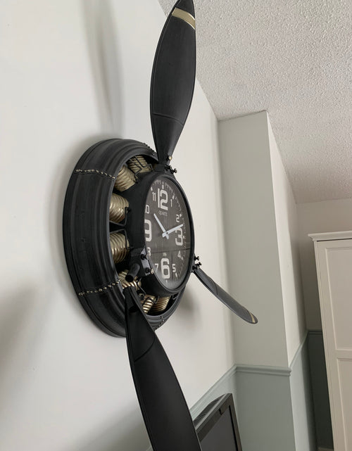 Load image into Gallery viewer, Metal Airplane Propeller Wall Décor clock by Peterson Housewares &amp; Artwares
