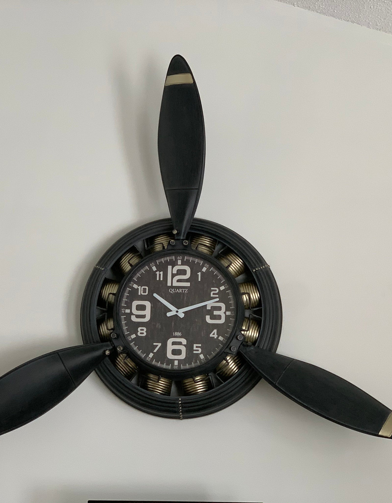 Metal Airplane Propeller Wall Décor clock by Peterson Housewares & Artwares