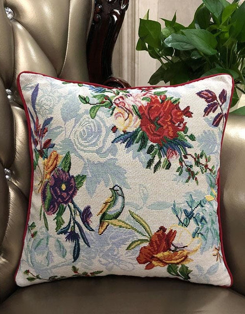 Load image into Gallery viewer, DaDa Bedding Elegant Tropical Paradise Birds Floral Tapestry Throw Pillow Covers 16" (18116) by DaDa Bedding Collection
