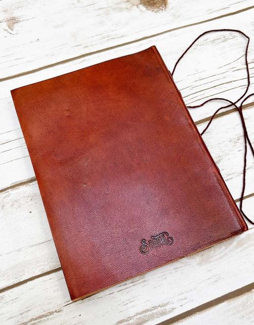 Load image into Gallery viewer, The Future Belongs Eleanor Roosevelt Quote Leather Journal - 8x6 Size by Soothi
