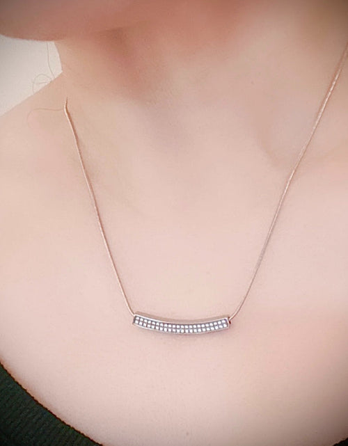 Load image into Gallery viewer, PT222W B.Tiff Pavé Crescent Pendant Necklace by B.Tiff New York
