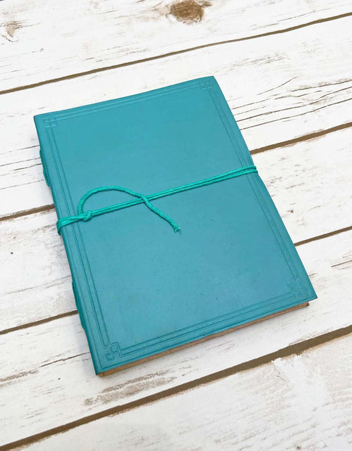 Load image into Gallery viewer, Custom Leather Journals - Lined, Blue Tone 8x6 by Soothi
